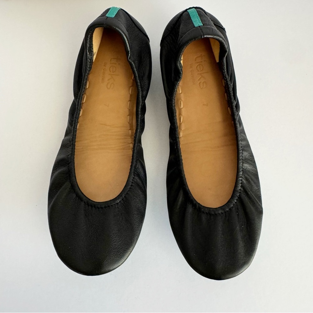 Tieks by Gavrieli Black Leather Foldable Ballet Flats 7